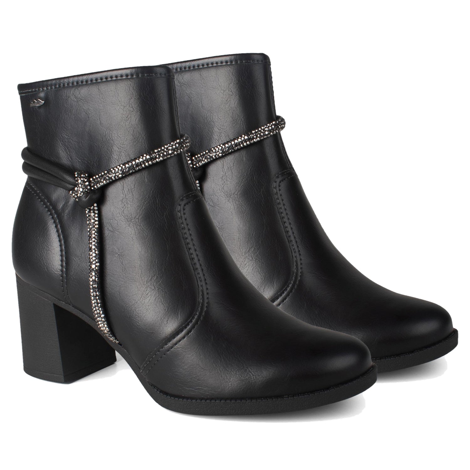 Bota Feminina Dakota Cano Baixo Strass Salto Bloco