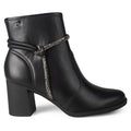 Bota Feminina Dakota Cano Baixo Strass Salto Bloco