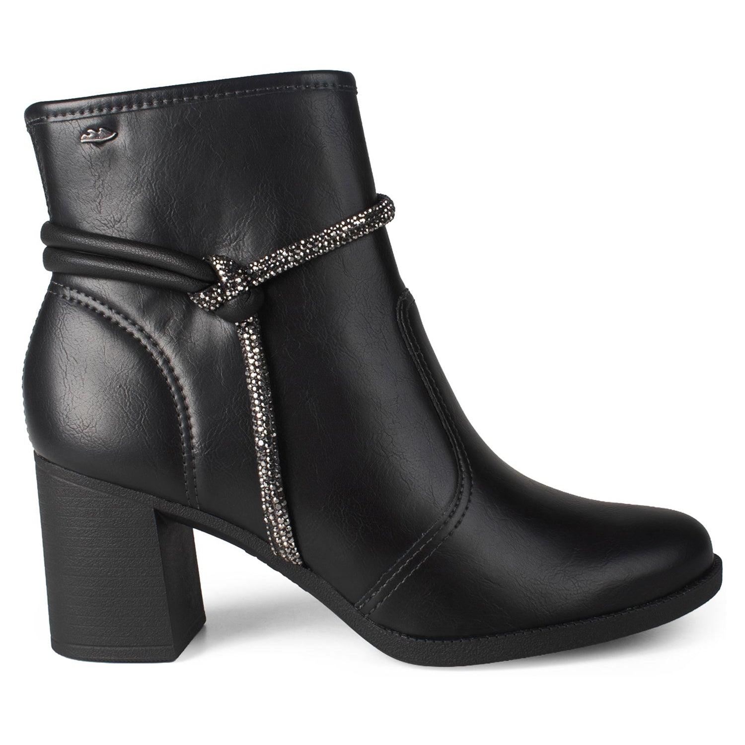 Bota Feminina Dakota Cano Baixo Strass Salto Bloco