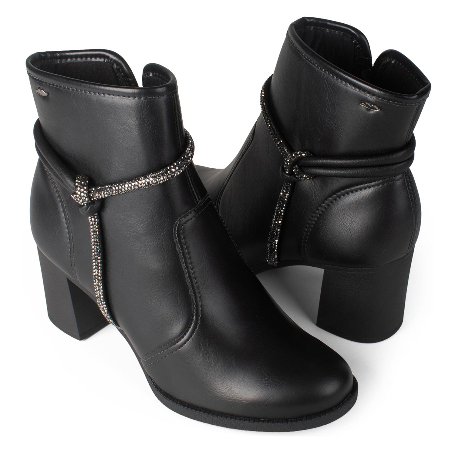 Bota Feminina Dakota Cano Baixo Strass Salto Bloco