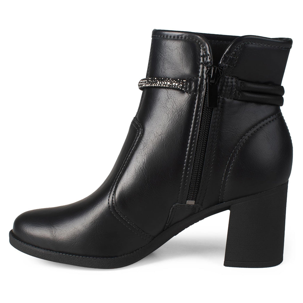 Bota Feminina Dakota Cano Baixo Strass Salto Bloco
