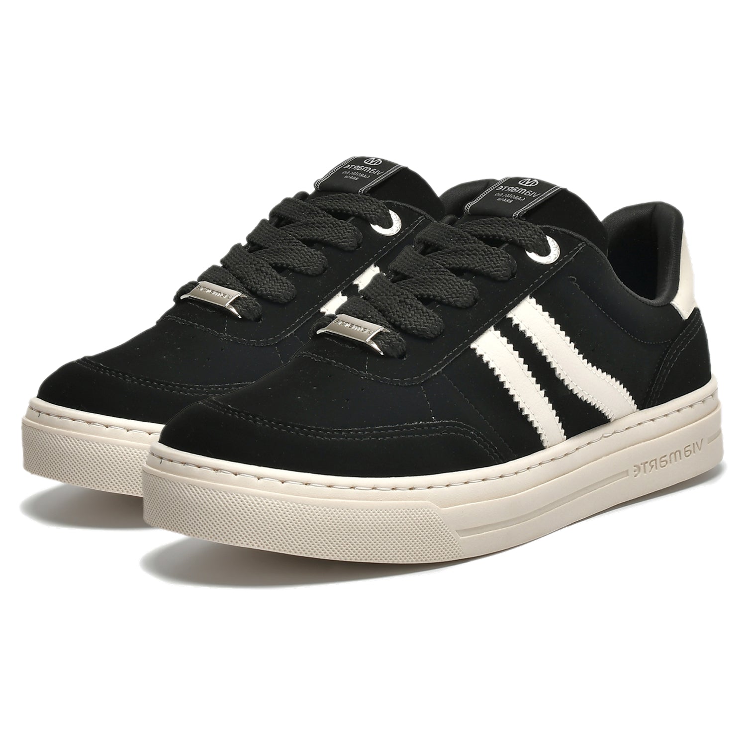 Tênis Via Marte Feminino Listrado Casual Nobuck
