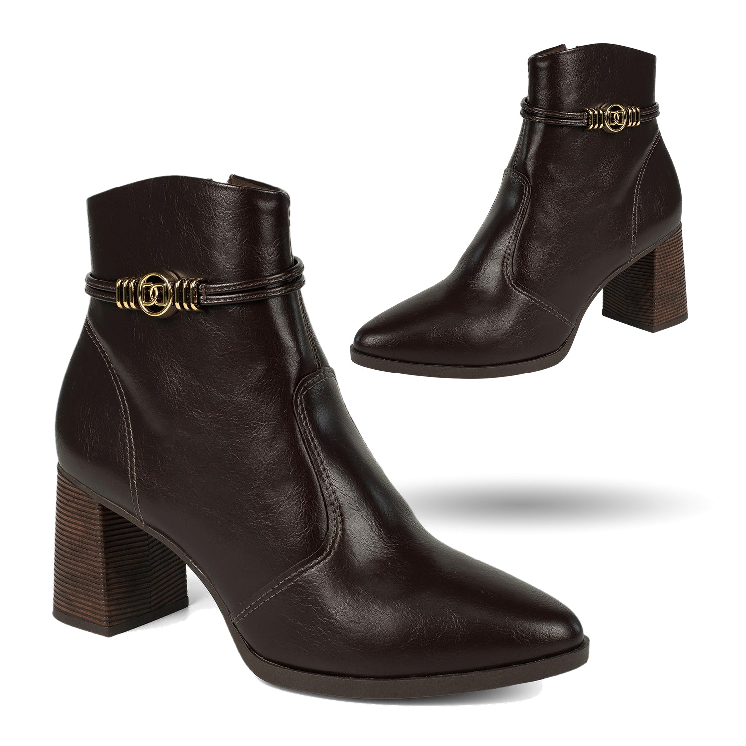 Bota Feminina Dakota Cano Baixo Salto Alto Zíper