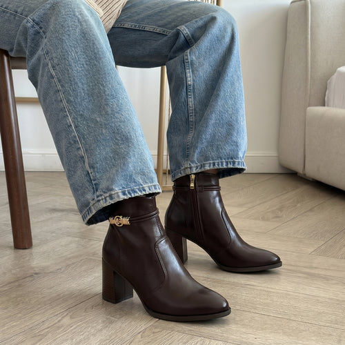 Bota Feminina Dakota Cano Baixo Salto Alto Zíper