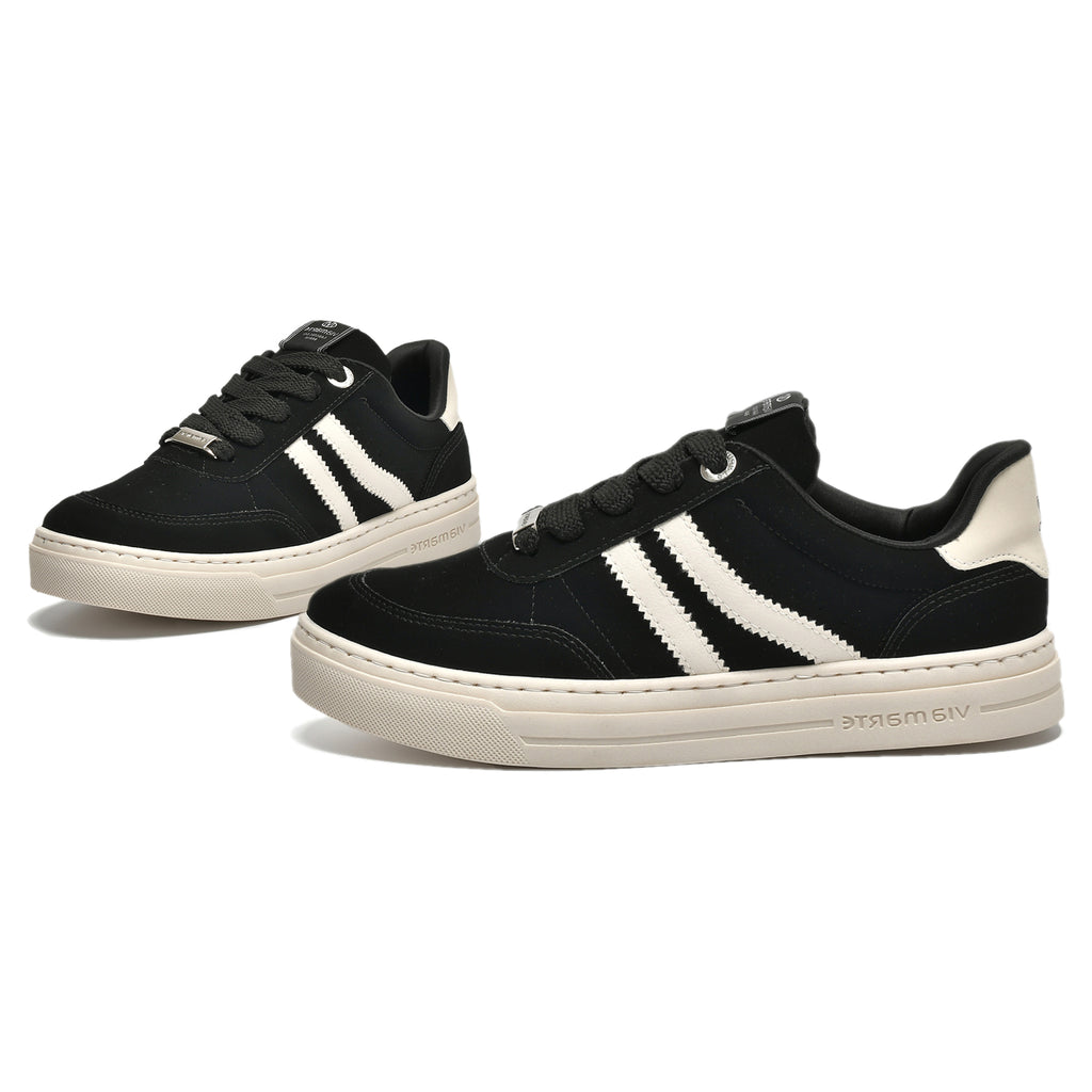 Tênis Via Marte Feminino Listrado Casual Nobuck