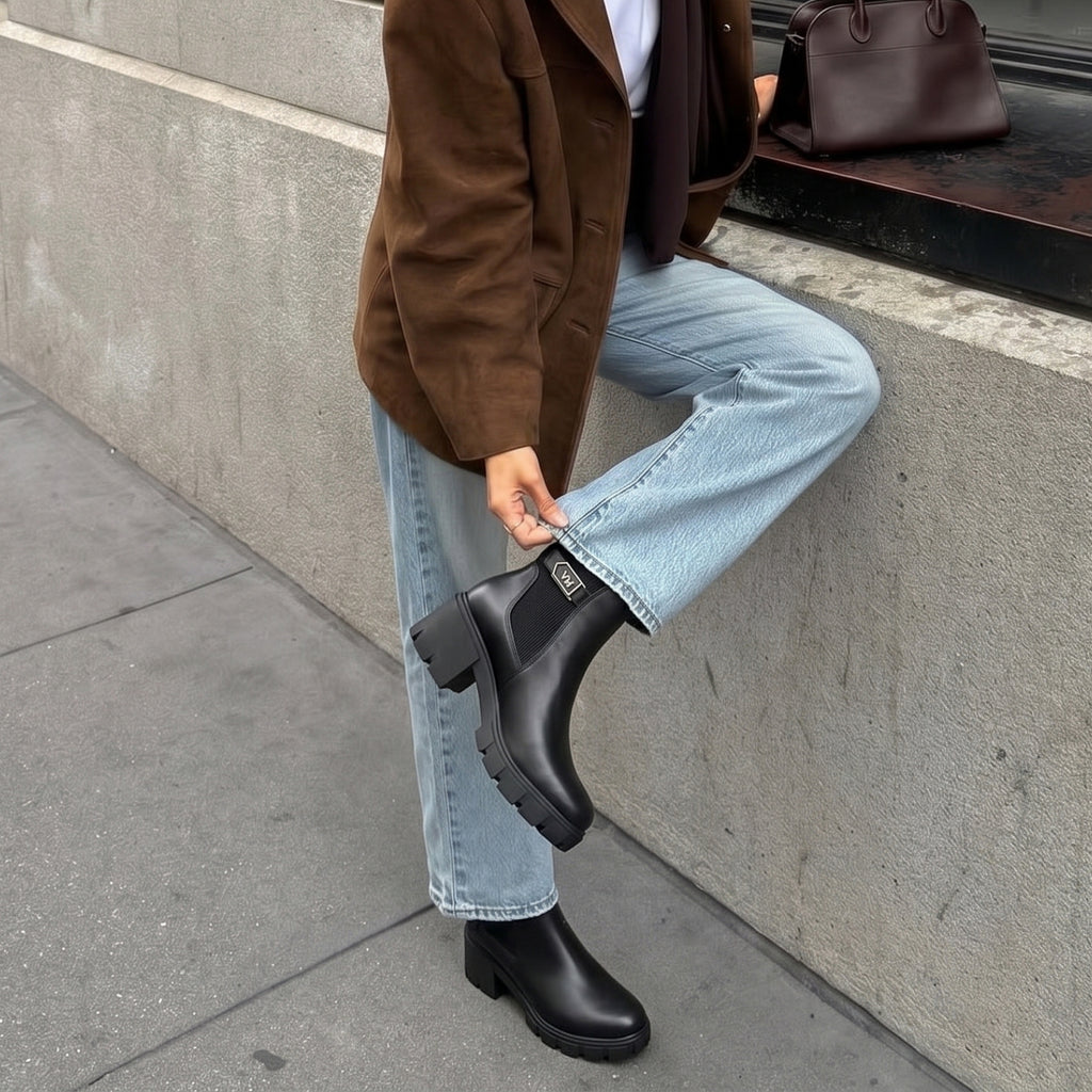 Bota Feminina Via Marte Tratorada Salto Bloco Zíper 001-009