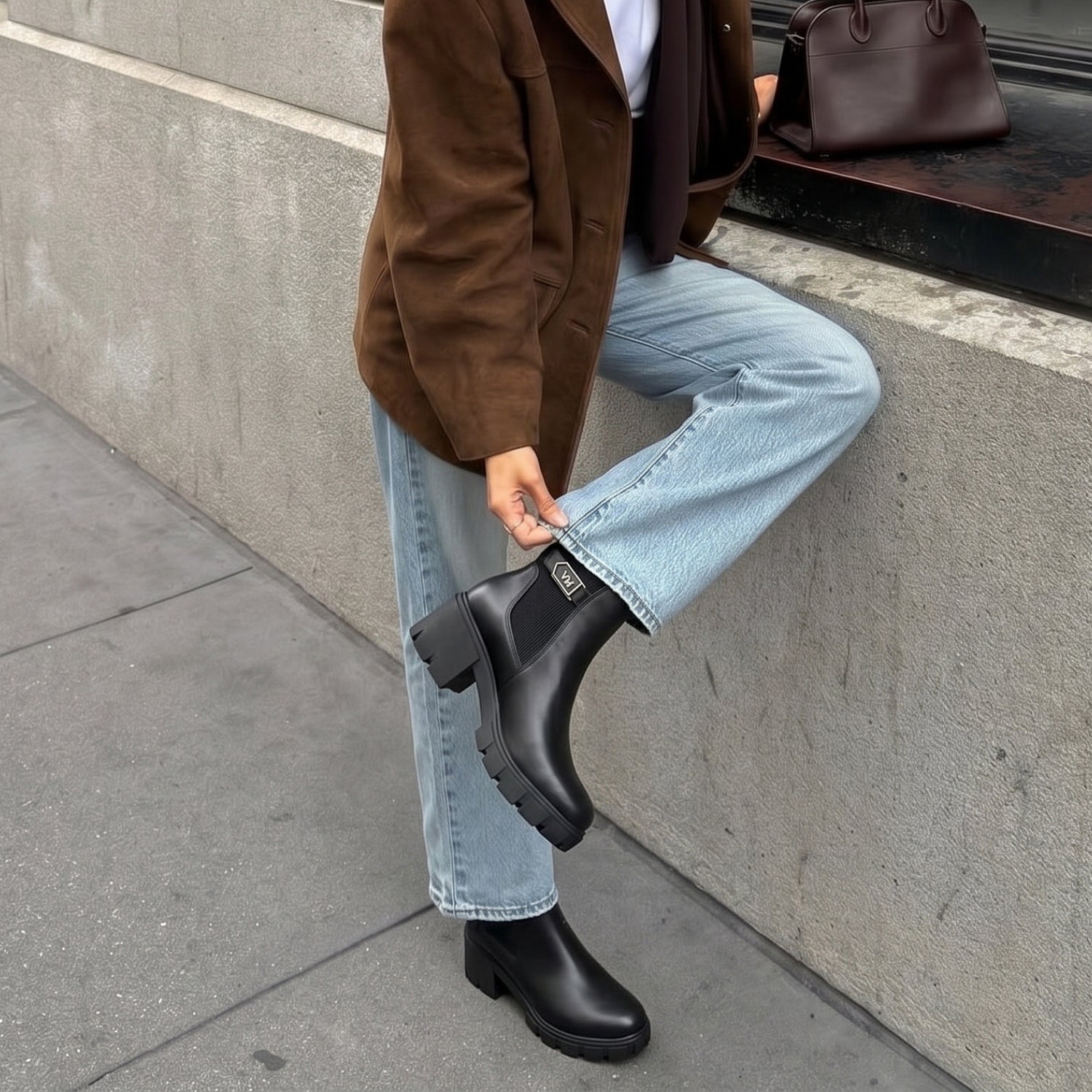 Bota Feminina Via Marte Tratorada Salto Bloco Zíper 001-009