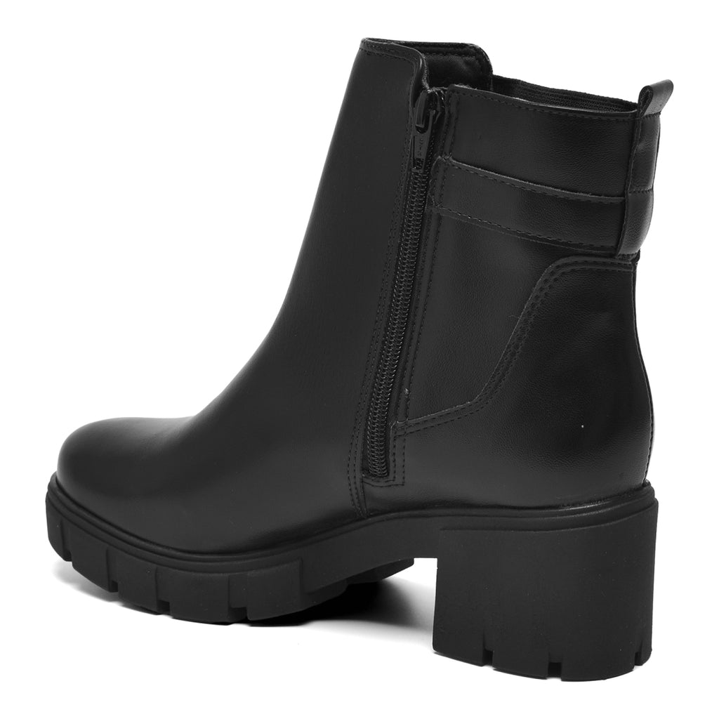 Bota Feminina Via Marte Tratorada Salto Bloco Zíper 001-009
