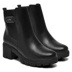 Bota Feminina Via Marte Tratorada Salto Bloco Zíper 001-009