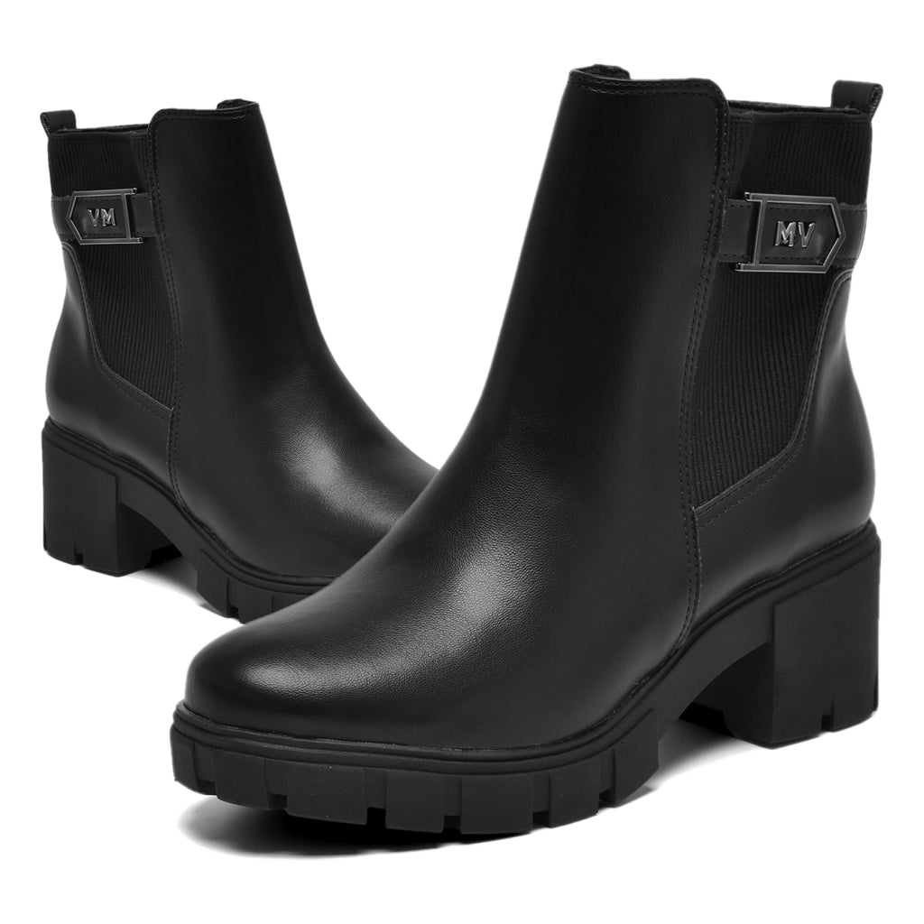 Bota Feminina Via Marte Tratorada Salto Bloco Zíper 001-009