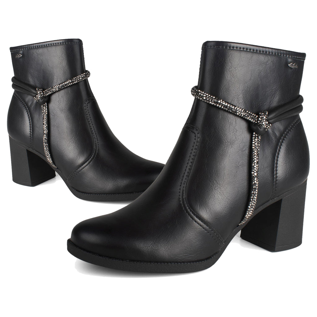 Bota Feminina Dakota Cano Baixo Strass Salto Bloco