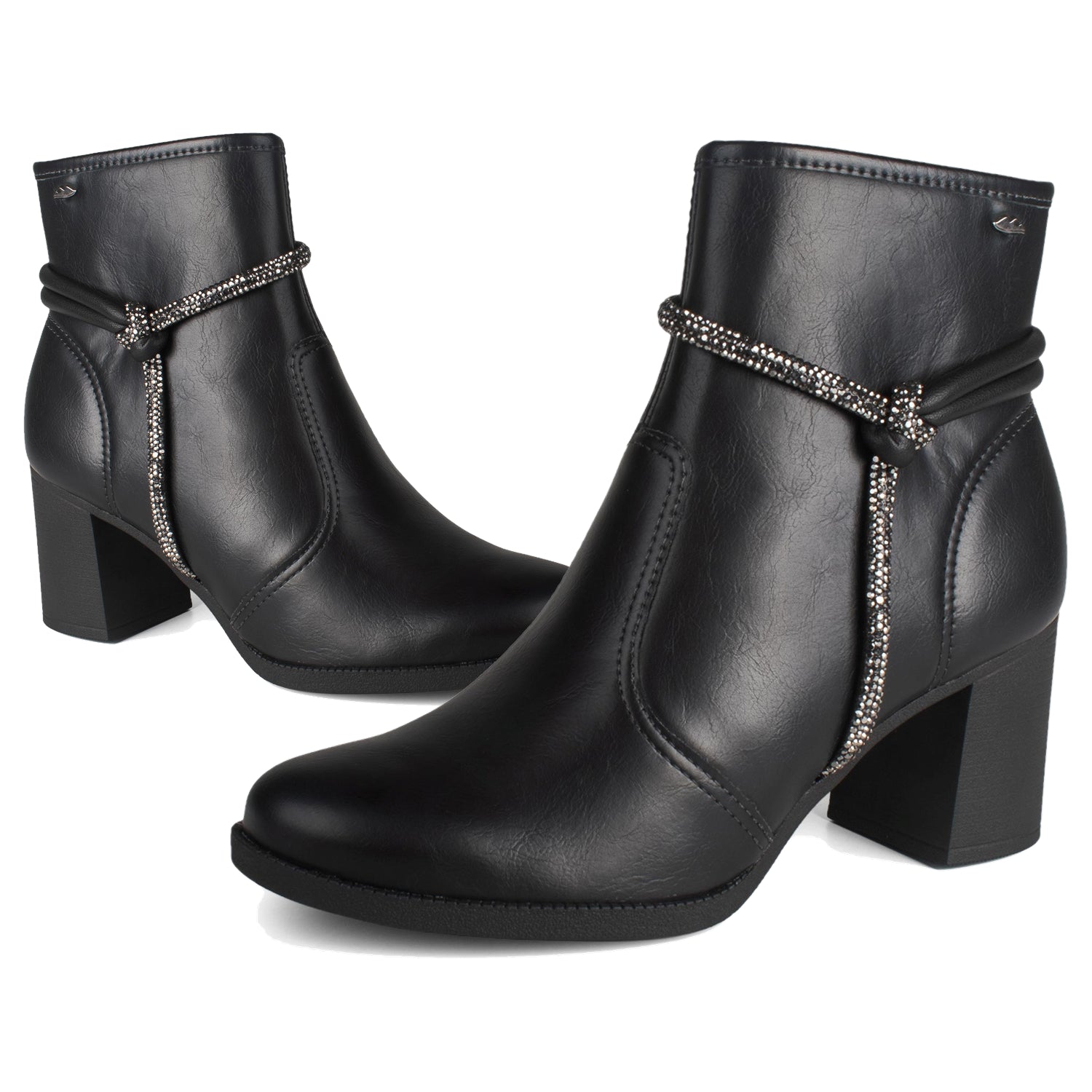 Bota Feminina Dakota Cano Baixo Strass Salto Bloco