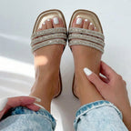 Tamanco Feminino Via Marte Slide Metalizado Leve