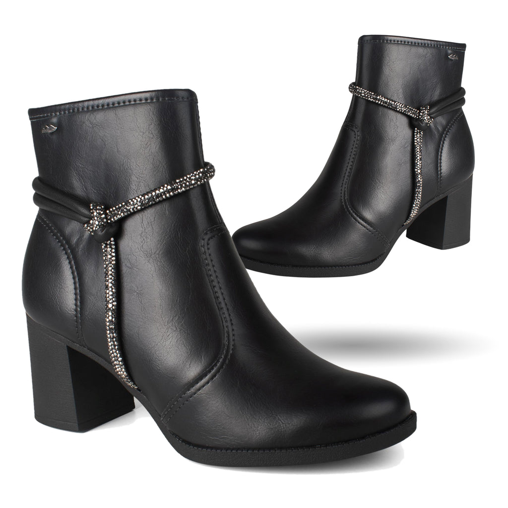 Bota Feminina Dakota Cano Baixo Strass Salto Bloco