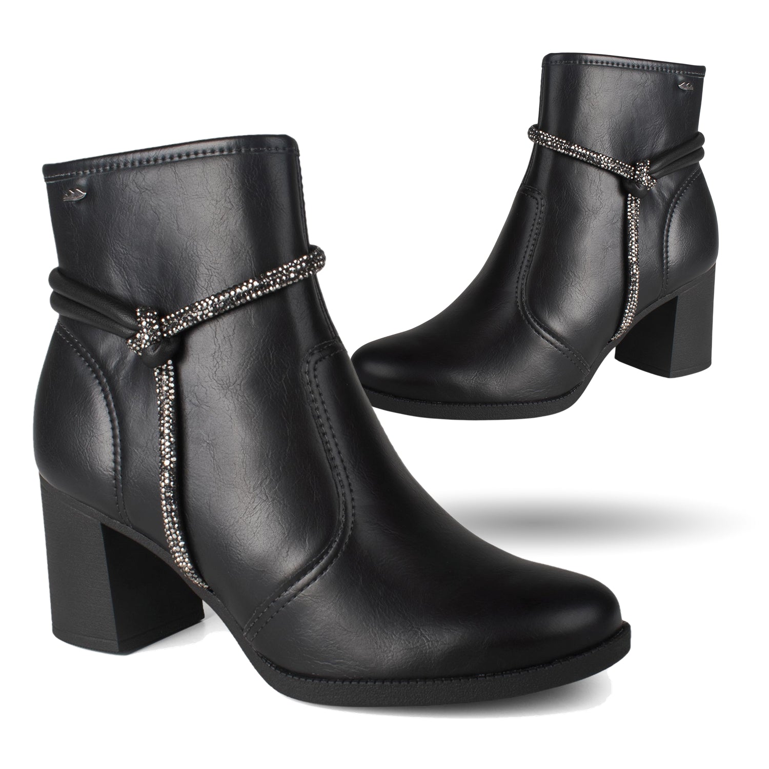 Bota Feminina Dakota Cano Baixo Strass Salto Bloco