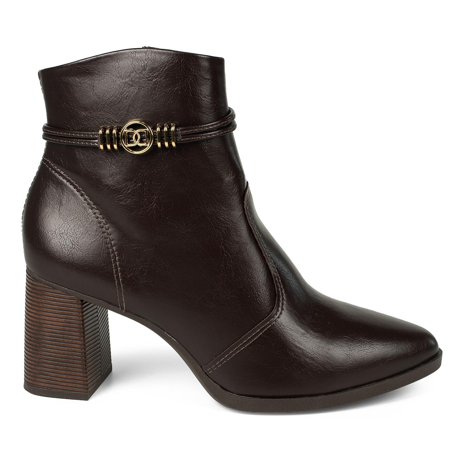 Bota Feminina Dakota Cano Baixo Salto Alto Zíper